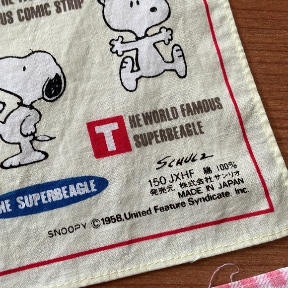 Vintage Snoopy / Charlie Brown Handkerchief lot -1965 - Picture 3 of 11